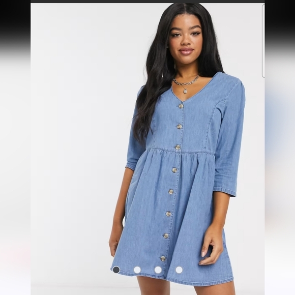ASOS Denim Tea Dress Women's Size 8 - Picture 8 of 8